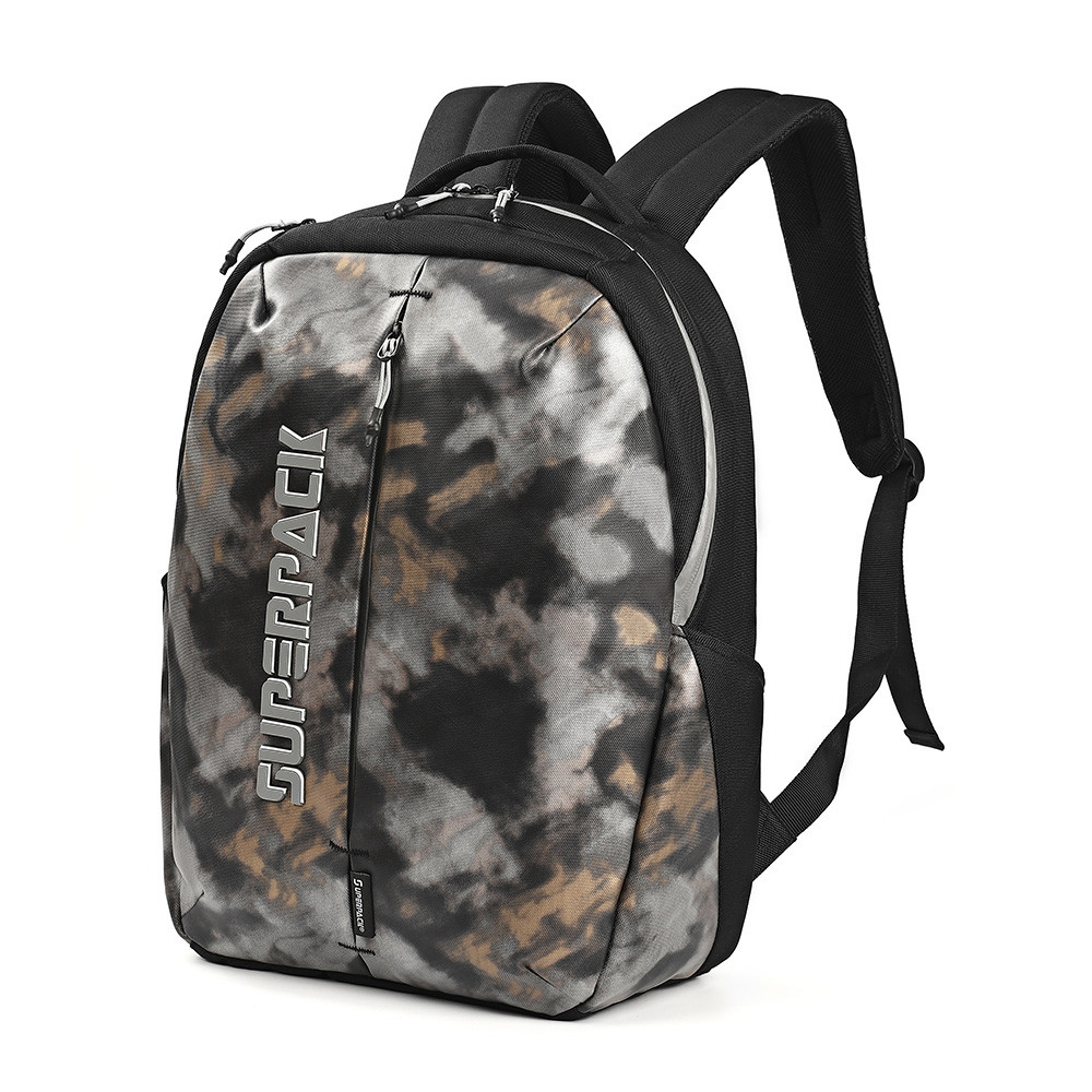 Ghiozdan compartiment laptop, bretele reglabile, spate anatomic, model camuflaj, 45 cm - imagine 5